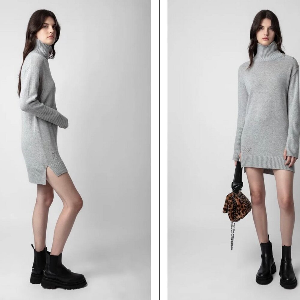 Magnificient Zadig & Voltaire Almira Jewellery Cashmere Midi Dress